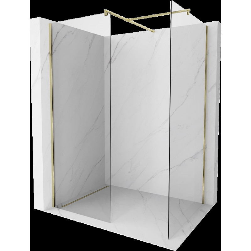 Mexen Kioto perete duș Walk-in 140 x 110 cm, transparent, aurie - 800-140-202-50-00-110