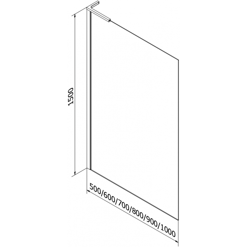 Mexen Next L paravan cadă 1-canat 60 x 150 cm, grilaj negru, gun metal - 895-060-000-03-77-95