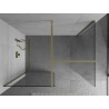 Mexen Kioto 145 x 110 cm-es Walk-in zuhanyfal, átlátszó, arany - 800-145-202-50-00-110
