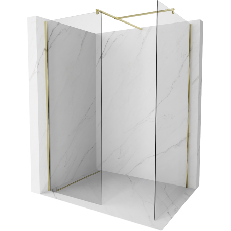 Mexen Kioto 145 x 110 cm-es Walk-in zuhanyfal, átlátszó, arany - 800-145-202-50-00-110