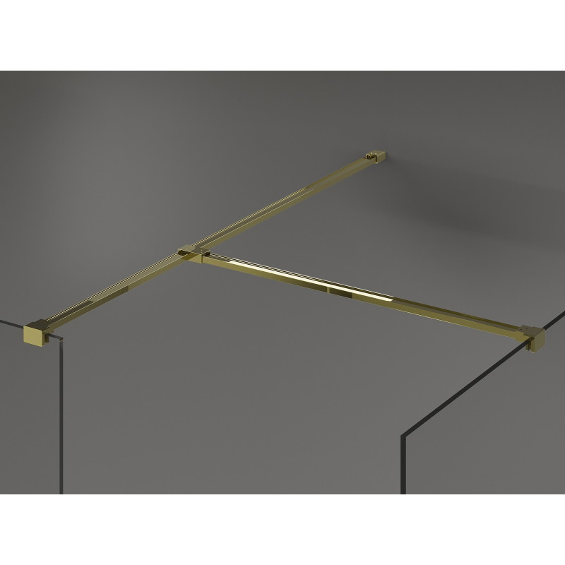 Mexen Kioto 145 x 110 cm-es Walk-in zuhanyfal, átlátszó, arany - 800-145-202-50-00-110