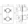 Mexen Cube DR02 set de duș încastrat z pară de tip ploaie 25 cm, Albă - 77502DR0225-20
