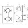 Mexen Cube DR02 set de duș încastrat cu duș de ploaie 25 cm, gri metalic periat - 77502DR0225-66