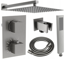 Mexen Cube DR02 falba alatti zuhanykészlet esőzuhannyal, 25 cm, kefe gungray - 77502DR0225-66