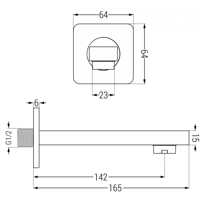 Mexen Cube DR02 set cadă-duș îngropat cu duş fix de 25 cm, grafit - 77503DR0225-66