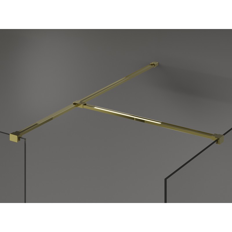 Mexen Kioto zuhanyfal Walk-in 160 x 75 cm, átlátszó, arany - 800-160-202-50-00-075