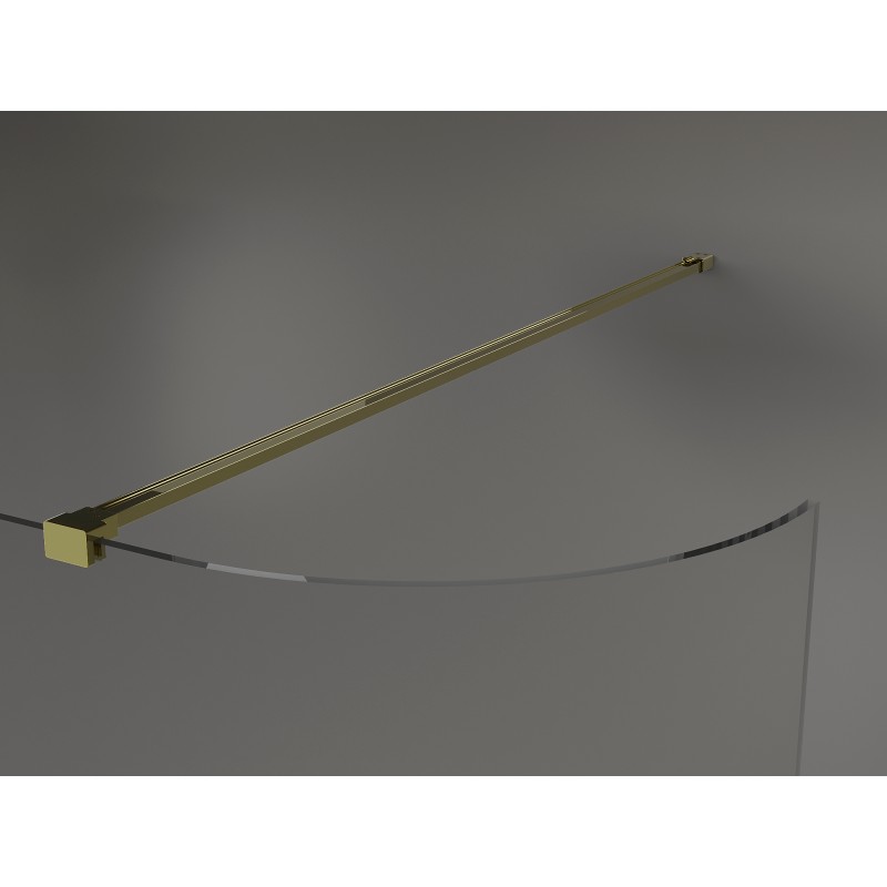 Mexen Kioto-R Lekerekített Walk-in zuhanyfal 110 x 200 cm, átlátszó 8 mm, arany - 800-110-101-50-06