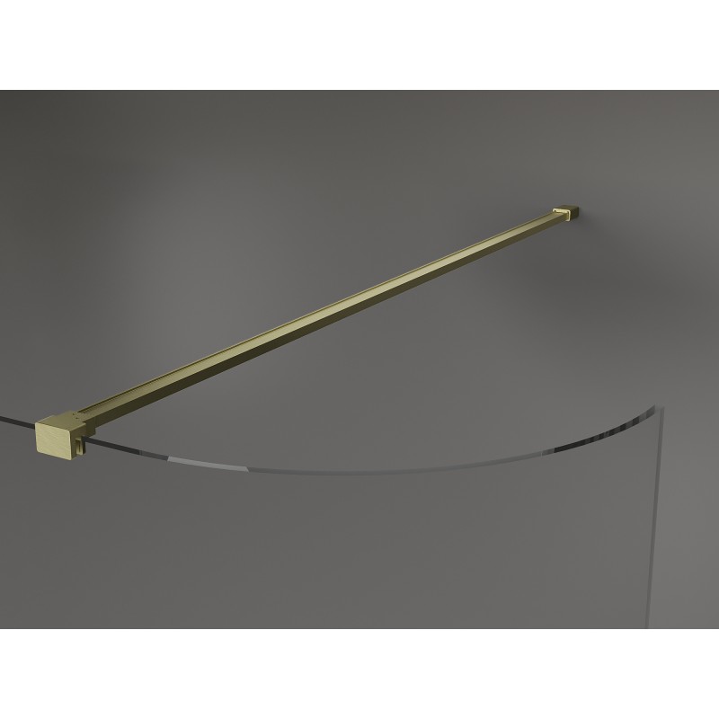 Mexen Kioto-R perete de duș rotunjit Walk-in 90 x 200 cm, transparent 8 mm, auriu periat - 800-090-101-55-06