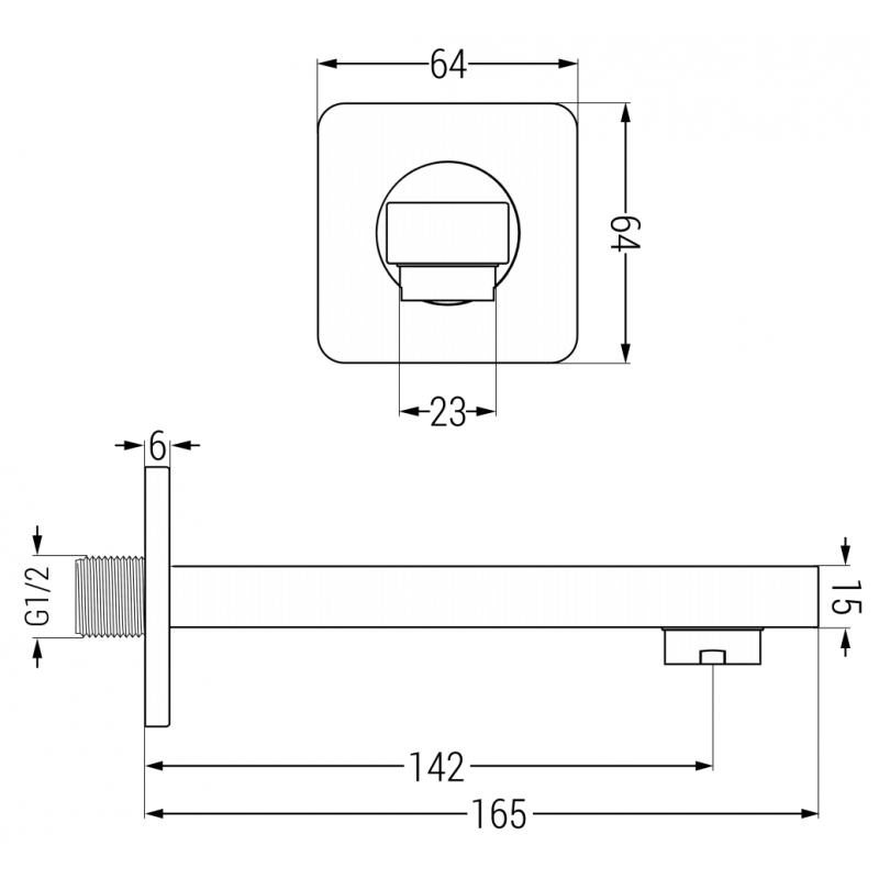 Mexen Cube DR02 beépített kád-zuhany szett esőzuhannyal 25 cm, arany - 77503DR0225-50