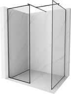 Mexen Kioto zuhanyfal Walk-in 100 x 70 cm, fekete keret, gun gray csiszolt - 800-100-202-66-70-070