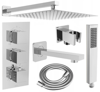 Mexen Cube DR02 beépíthető kád-zuhany készlet esőztetővel 30 cm, króm - 77503DR0230-00