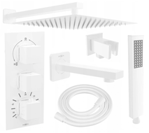 Mexen Cube DR02 set cadă-duș încastrat cu duș tip ploaie 30 cm, alb - 77503DR0230-20