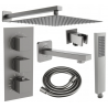 Mexen Cube DR02 set cadă-duș încastrat cu duș de tip ploaie 30 cm, grafit - 77503DR0230-66