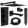 Mexen Cube DR02 set de duș și cadă încorporat cu duș în tavan 30 cm, negru - 77503DR0230-70