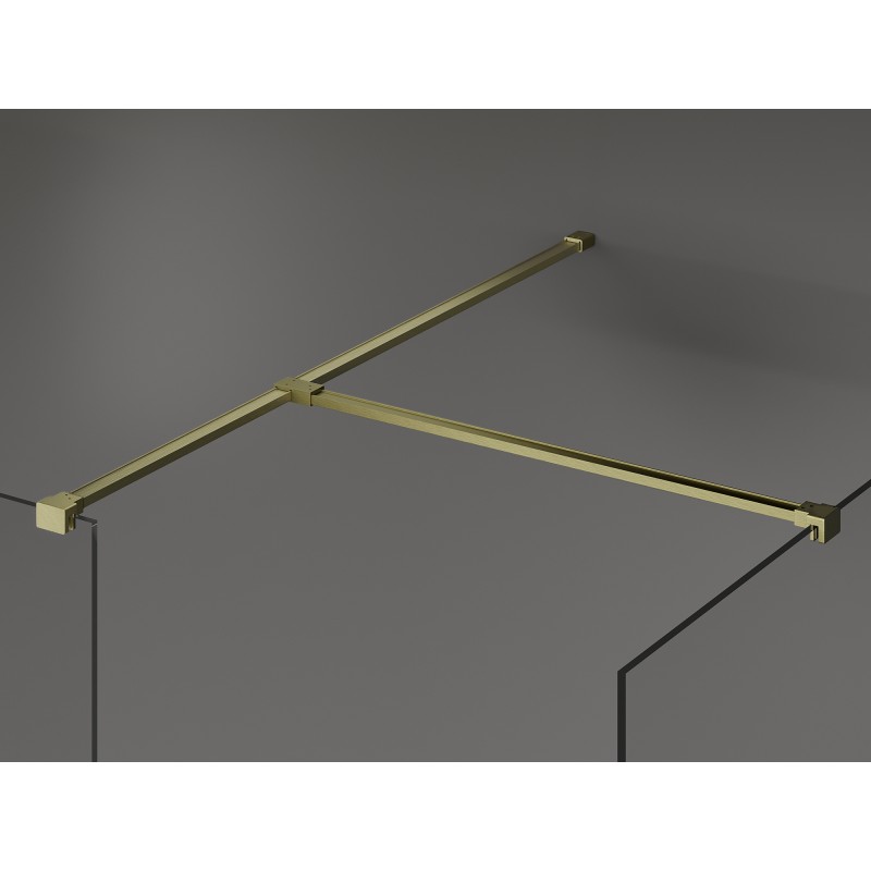 Mexen Kioto perete de duș Walk-in 100 x 75 cm, transparent, auriu periat - 800-100-202-55-00-075