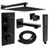 Mexen Cube DR02 set cadă-duș încastrat cu duș de ploaie 25 cm, negru - 77503DR0225-70