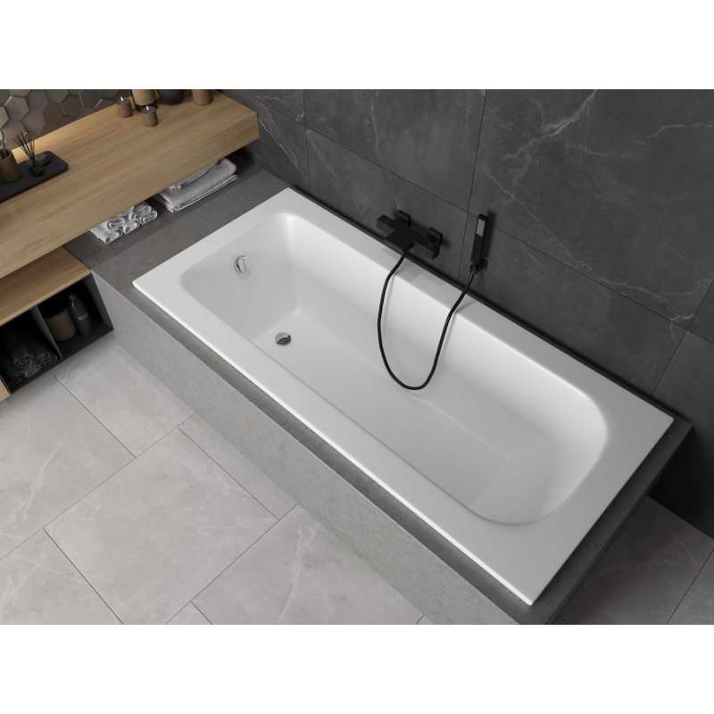 Mexen Vega cadă dreptunghiulară 180 x 80 cm, albă - 55011808000