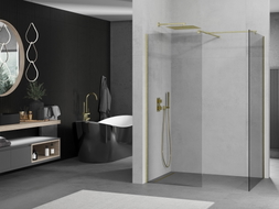 Mexen Kioto Panou de duș Walk-in 180 x 85 cm, transparent, auriu periat - 800-180-202-55-00-085