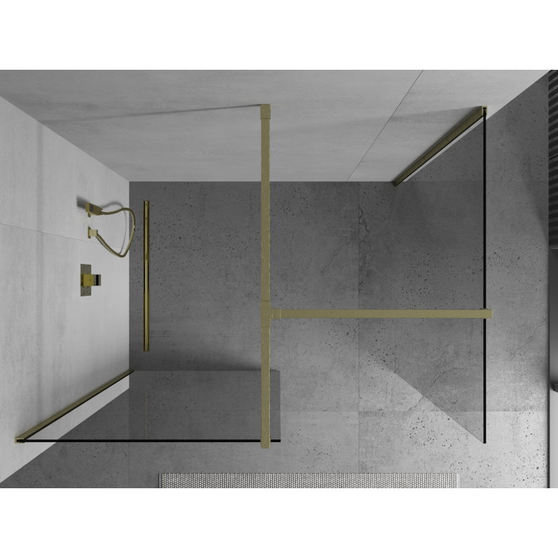 Mexen Kioto walk-in zuhanyfal 180 x 85 cm, átlátszó, arany matt - 800-180-202-55-00-085
