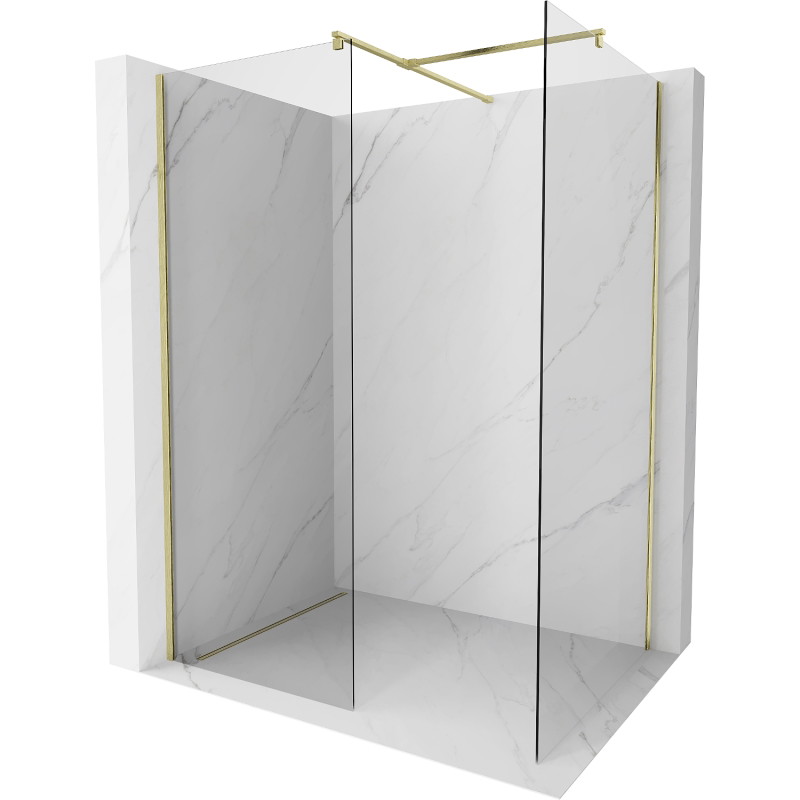 Mexen Kioto walk-in zuhanyfal 180 x 85 cm, átlátszó, arany matt - 800-180-202-55-00-085