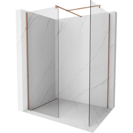Mexen Kioto Şcianka prysznicowa Walk-in 135 x 110 cm, transparent, rozowe zloto - 800-135-202-60-00-110