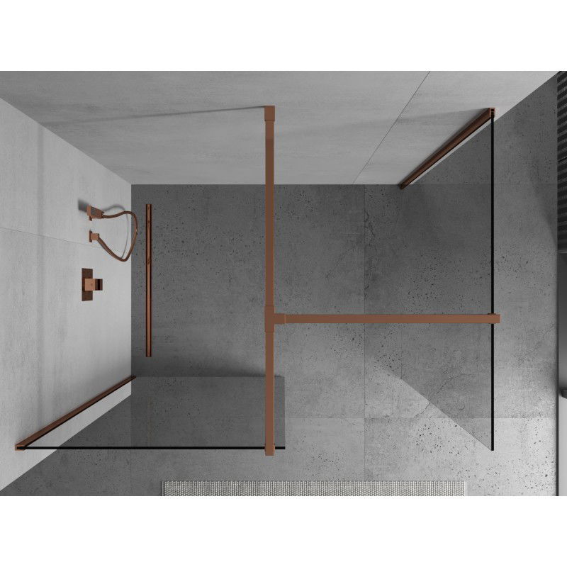 Mexen Kioto panou de duș Walk-in 145 x 120 cm, transparent, aur roz - 800-145-202-60-00-120