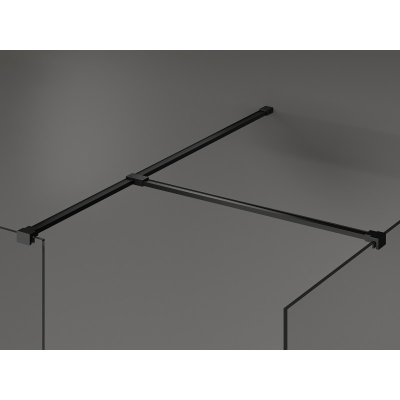 Mexen Kioto Walk-in zuhanyfal 110 x 75 cm, átlátszó, fekete - 800-110-202-70-00-075