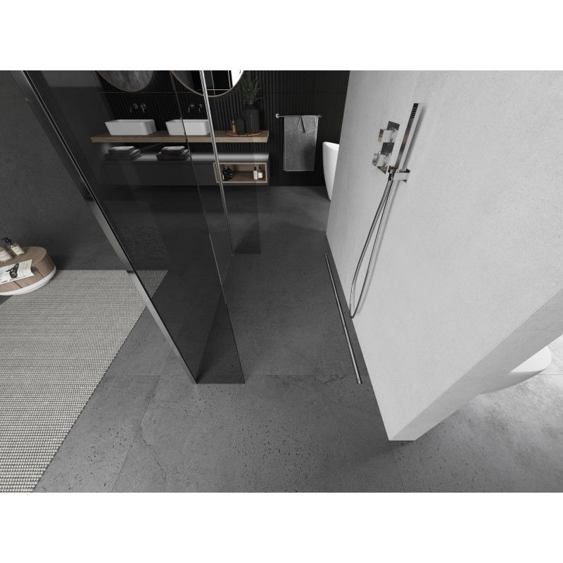 Mexen Kioto szabadon álló zuhanyfal 105 x 30 x 30 cm, átlátszó, króm - 800-105-030-222-01-00-030