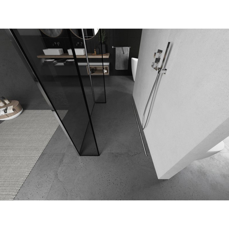 Mexen Kioto perete de duș independent 90 x 30 x 30 cm, cadru negru, crom - 800-090-030-222-01-70-030