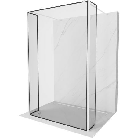 Mexen Kioto szabadon álló zuhanyfal 90 x 30 x 30 cm, fekete minta, fehér - 800-090-030-222-20-70-030