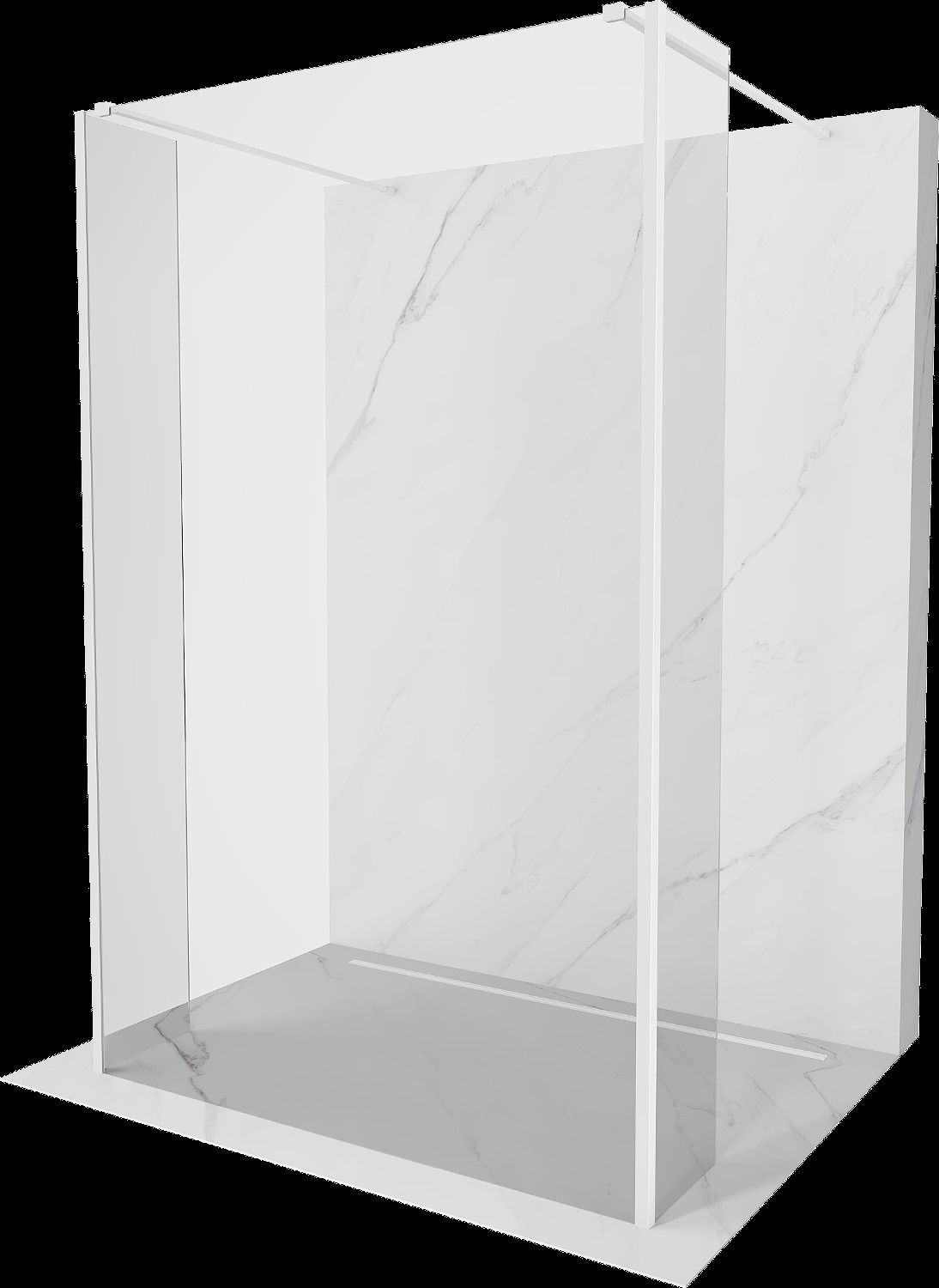 Mexen Kioto perete de duș freestanding 145 x 30 x 30 cm, transparent, alb - 800-145-030-222-20-00-030