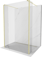 Mexen Kioto perete duș liber 140 x 30 x 30 cm, transparent, aurie periată - 800-140-030-222-55-00-030