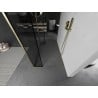 Mexen Kioto szabadon álló zuhanyfal 90 x 30 x 30 cm, fekete minta, arany kefélt - 800-090-030-222-55-70-030