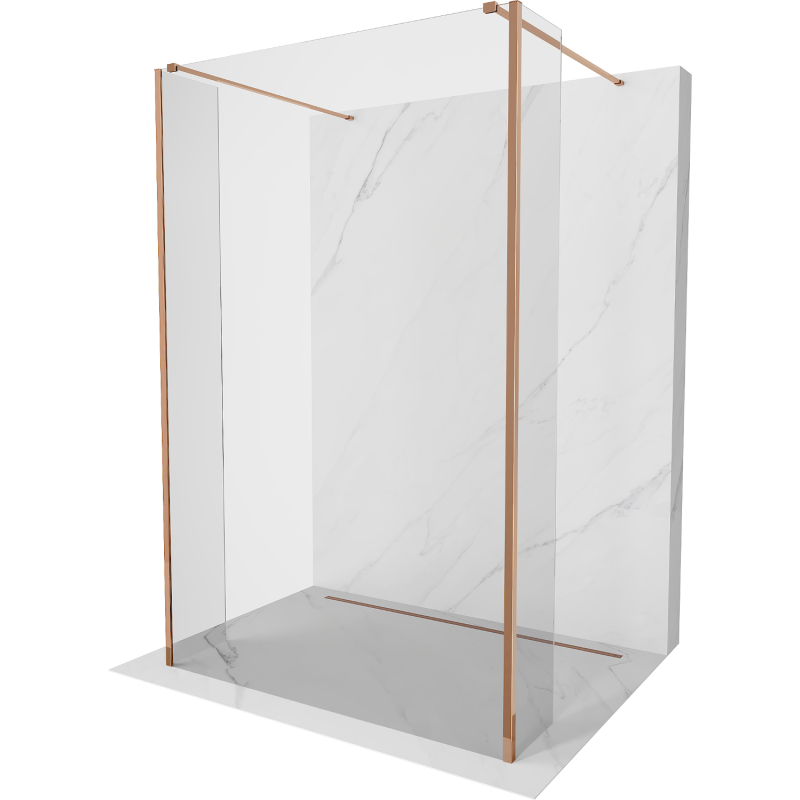 Mexen Kioto színes zuhanyfal önálló 110 x 30 x 30 cm, átlátszó, rózsaarany - 800-110-030-222-60-00-030