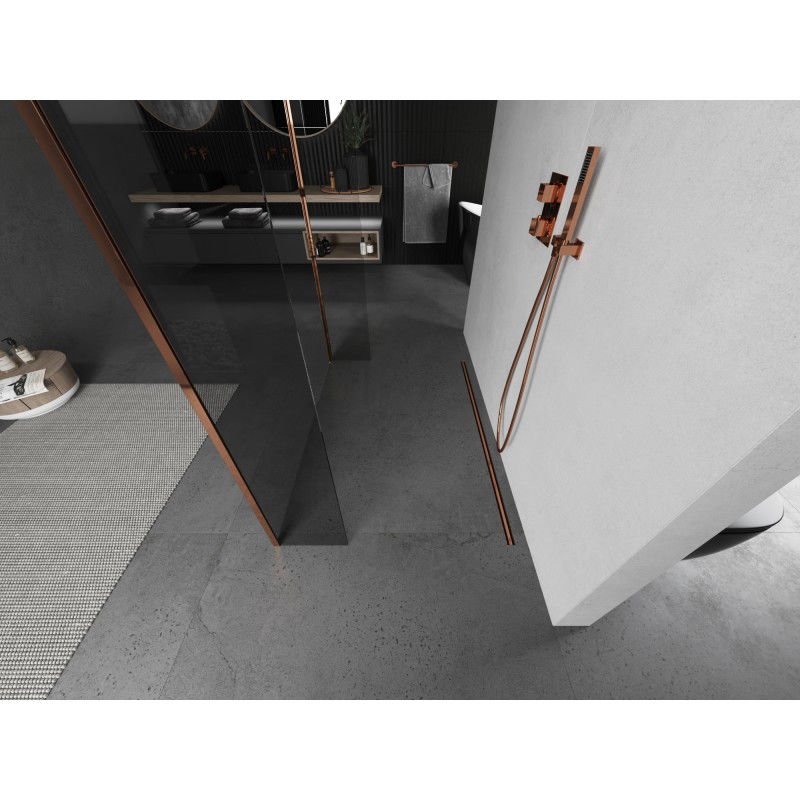 Mexen Kioto cabină de duș independentă 120 x 30 x 30 cm, transparent, aur roz - 800-120-030-222-60-00-030