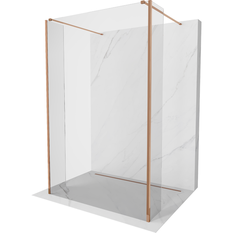 Mexen Kioto perete de duș freestanding 140 x 30 x 30 cm, transparent, aur roz - 800-140-030-222-60-00-030