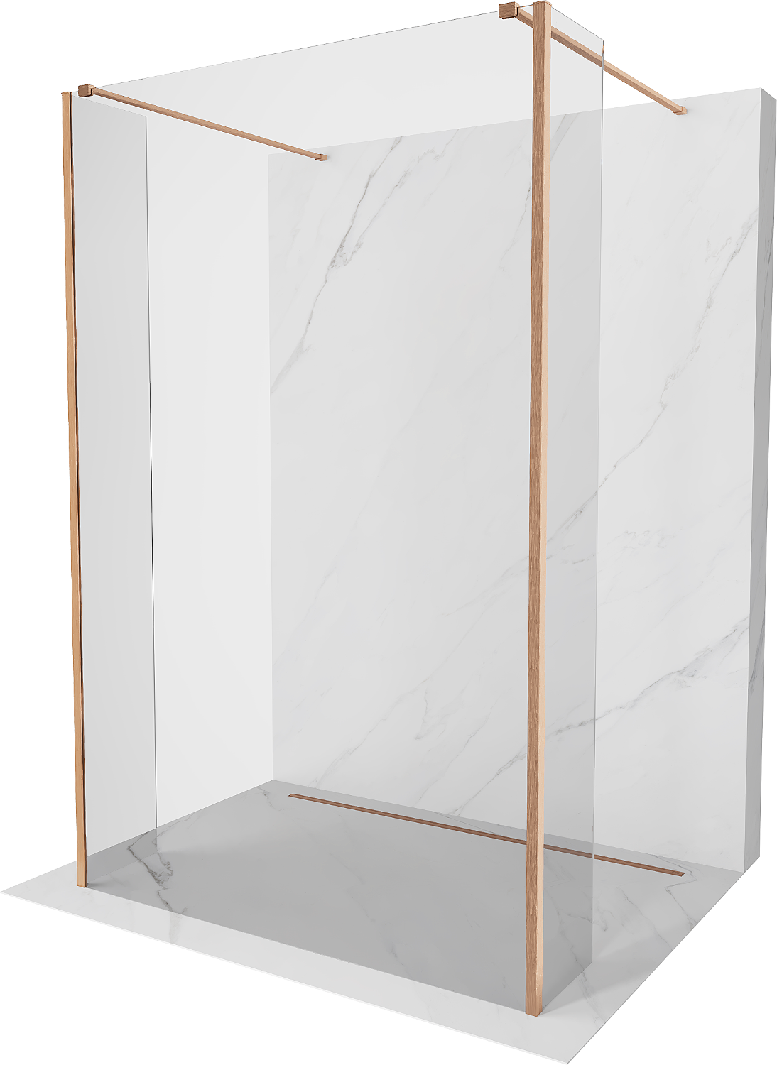 Mexen Kioto panou de duş independent 95 x 30 x 30 cm, transparent, cupru periat - 800-095-030-222-65-00-030