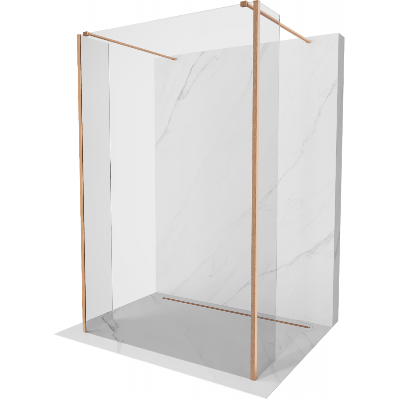 Mexen Kioto perete de duș freestanding 145 x 30 x 30 cm, transparent, cupru periat - 800-145-030-222-65-00-030