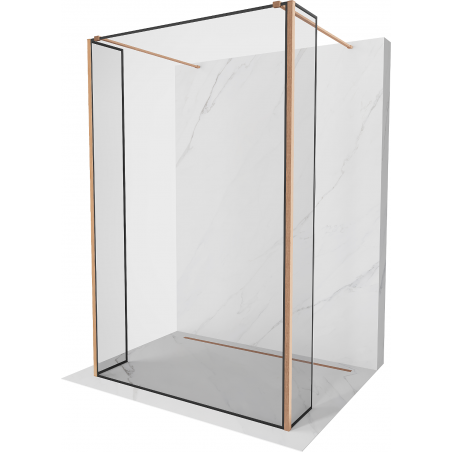 Mexen Kioto perete de duș autoportant 90 x 30 x 30 cm, model negru, cupru periat - 800-090-030-222-65-70-030