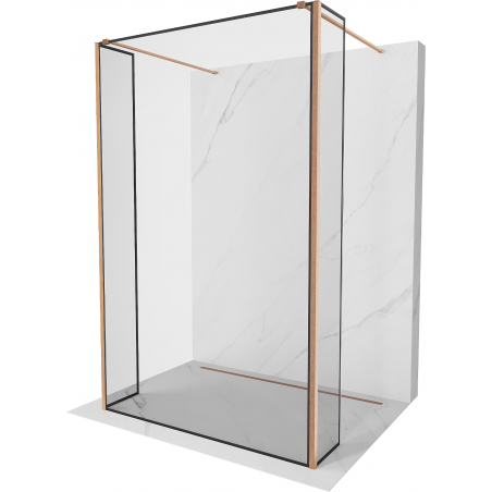 Mexen Kioto pereți de duș independente 110 x 30 x 30 cm, model negru, cupru periat - 800-110-030-222-65-70-030