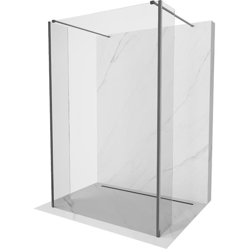 Mexen Kioto perete de duș independent 115 x 30 x 30 cm, transparent, gri armat - 800-115-030-222-66-00-030