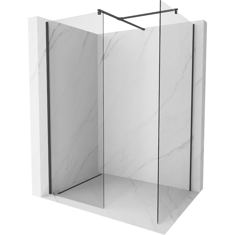 Mexen Kioto paravan de duş Walk-in 155 x 100 cm, transparent, negru - 800-155-202-70-00-100