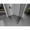 Mexen Kioto Walk-in zuhanyfal 155 x 110 cm, átlátszó, fekete - 800-155-202-70-00-110