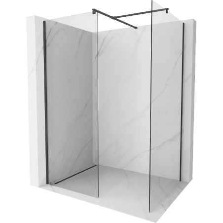 Mexen Kioto Walk-in zuhanyfal 155 x 110 cm, átlátszó, fekete - 800-155-202-70-00-110