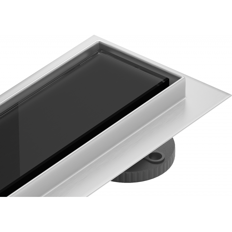 Mexen Flat 360° MGB canalizare liniară rotativă 50 cm, sticlă neagră - 1026050-40
