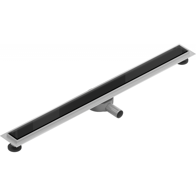 Mexen Flat 360° MGB forgatható lineáris lefolyó 80 cm, fekete üveg - 1026080-40