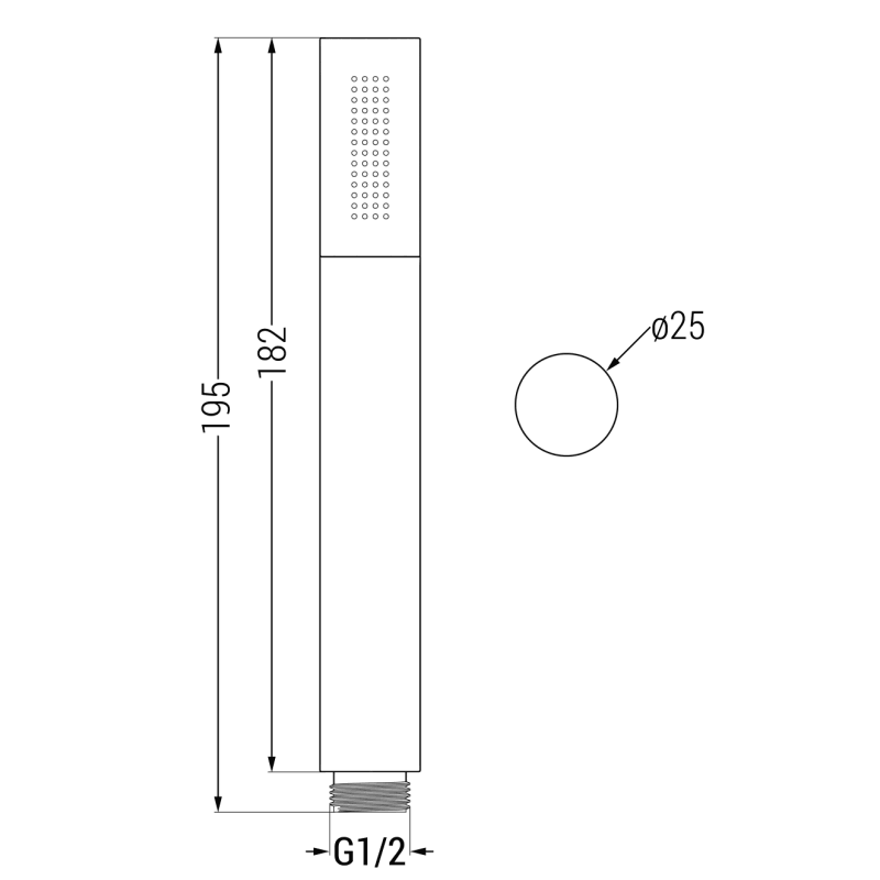 Mexen R-70 1-funkciós zuhanyfej, fekete - 79570-70