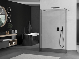 Mexen Kioto paravan de duș freestanding 160 x 30 x 30 cm, transparent, gun metal - 800-160-030-222-95-00-030