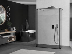Mexen Kioto duș cabina liberă 120 x 30 x 30 cm, model negru, gun metal - 800-120-030-222-95-70-030