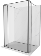 Mexen Kioto perete de duș independent 110 x 30 x 30 cm, cadru negru, metal armat - 800-110-030-222-95-70-030